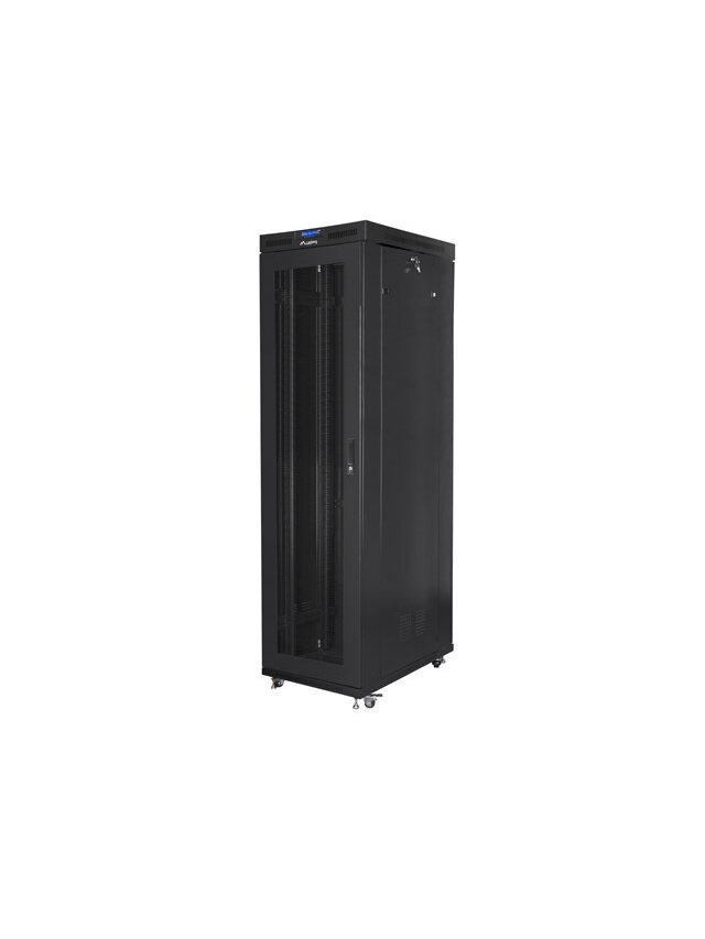 Lanberg | Rack cabinet 19" free-standing 47U/800x1000 (flat pack) with mesh door, LCD | FF01-8047-23BL | Black 1 Lanberg | Rack cabinet 19" free-standing 47U/800x1000 (flat pack) with mesh door, LCD | FF01-8047-23BL | Black 1