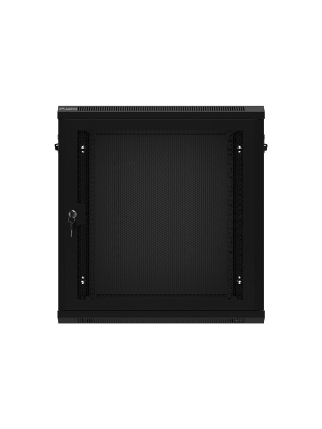 Lanberg | Rack cabinet 19" wall-mount 12U/600x450 with perforated door (flat pack) | WF01-6412-23B | Black 3 Lanberg | Rack cabinet 19" wall-mount 12U/600x450 with perforated door (flat pack) | WF01-6412-23B | Black 3