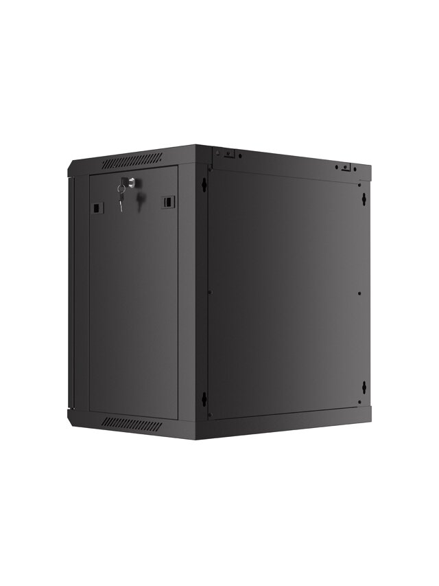 Lanberg | Rack cabinet 19" wall-mount 12U/600x450 with perforated door (flat pack) | WF01-6412-23B | Black 4 Lanberg | Rack cabinet 19" wall-mount 12U/600x450 with perforated door (flat pack) | WF01-6412-23B | Black 4