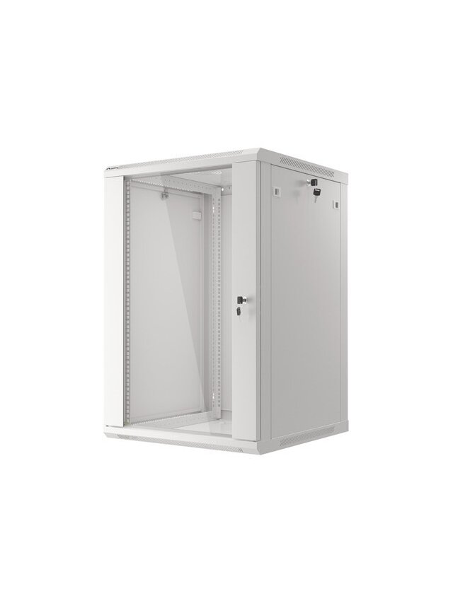 Lanberg | Rack cabinet 19" wall-mount 18U/600x600 (flat pack) | WF01-6618-10S | Grey 4 Lanberg | Rack cabinet 19" wall-mount 18U/600x600 (flat pack) | WF01-6618-10S | Grey 4