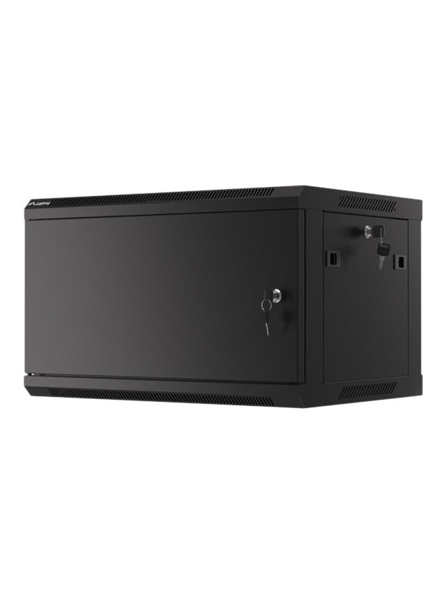 Lanberg | Rack cabinet 19" wall-mount 6U/600x450 for self-assembly with metal door (flat pack) | WF01-6406-00B | Black 1 Lanberg | Rack cabinet 19" wall-mount 6U/600x450 for self-assembly with metal door (flat pack) | WF01-6406-00B | Black 1