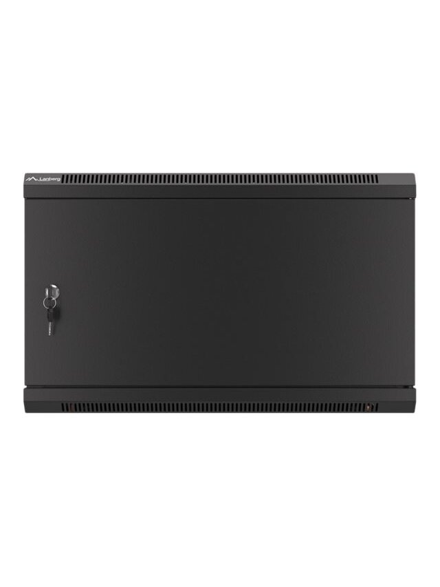Lanberg | Rack cabinet 19" wall-mount 6U/600x450 for self-assembly with metal door (flat pack) | WF01-6406-00B | Black 2