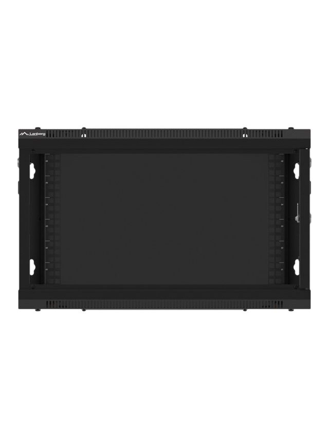 Lanberg | Rack cabinet 19" wall-mount 6U/600x450 for self-assembly with metal door (flat pack) | WF01-6406-00B | Black 3