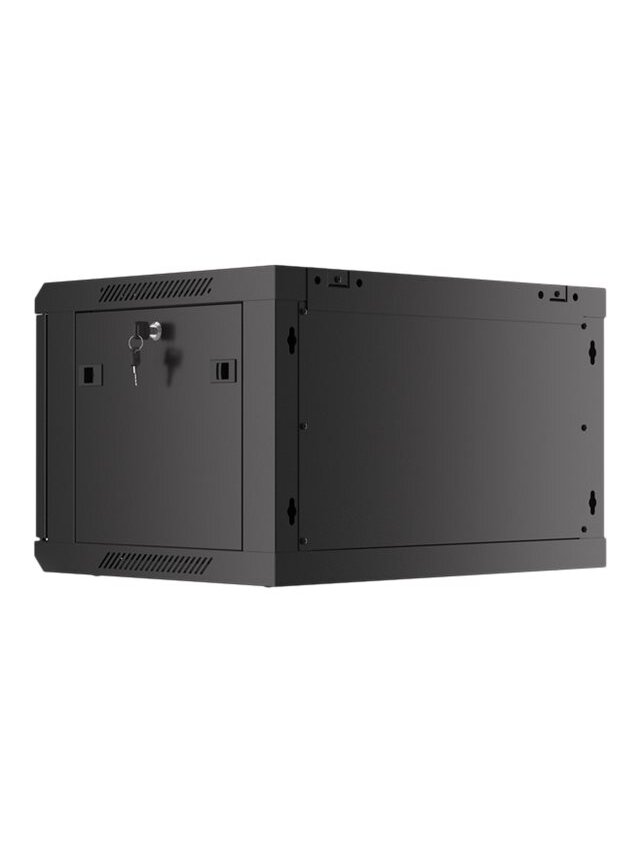 Lanberg | Rack cabinet 19" wall-mount 6U/600x450 for self-assembly with metal door (flat pack) | WF01-6406-00B | Black 8 Lanberg | Rack cabinet 19" wall-mount 6U/600x450 for self-assembly with metal door (flat pack) | WF01-6406-00B | Black 8