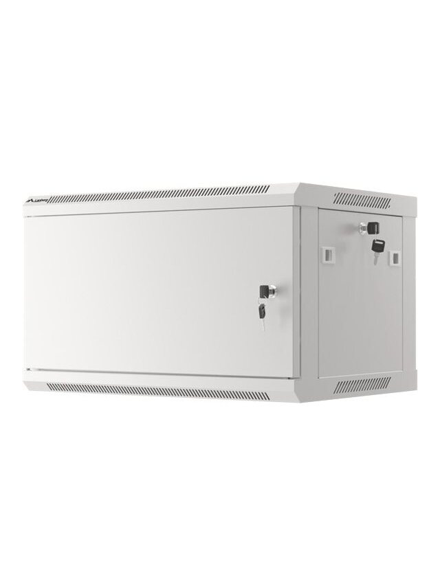 Lanberg | Rack cabinet 19" wall-mount 6U/600x450 for self-assembly with metal door (flat pack) | WF01-6406-00S | Grey 1 Lanberg | Rack cabinet 19" wall-mount 6U/600x450 for self-assembly with metal door (flat pack) | WF01-6406-00S | Grey 1