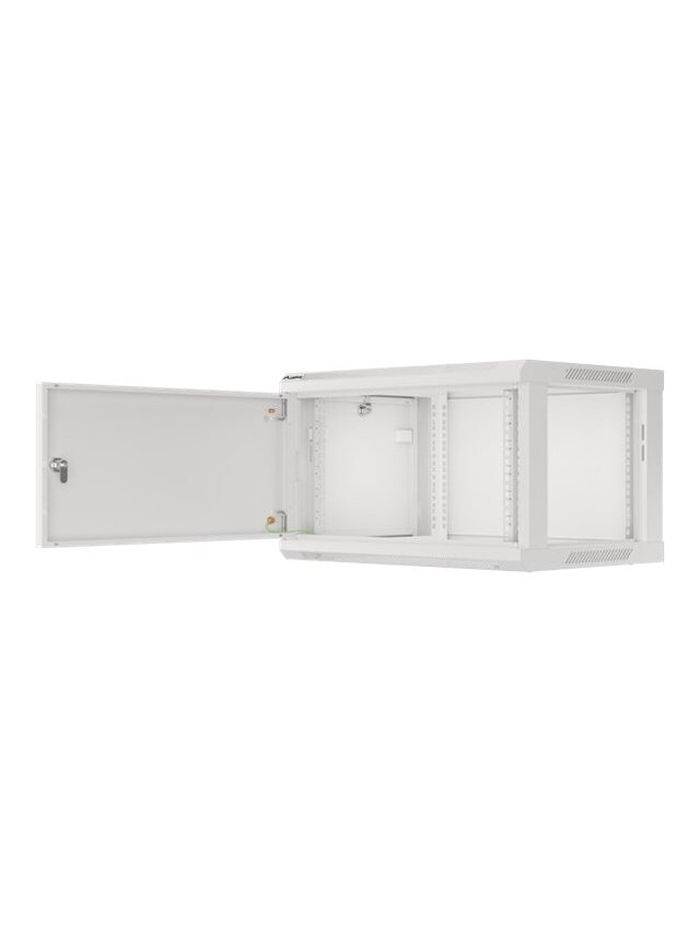 Lanberg | Rack cabinet 19" wall-mount 6U/600x450 for self-assembly with metal door (flat pack) | WF01-6406-00S | Grey