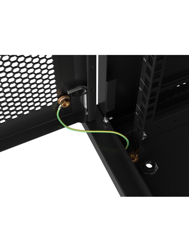 Lanberg | Rack cabinet 19" wall-mount 9U/600x450 with perforated door (flat pack) | WF01-6409-23B | Black 3