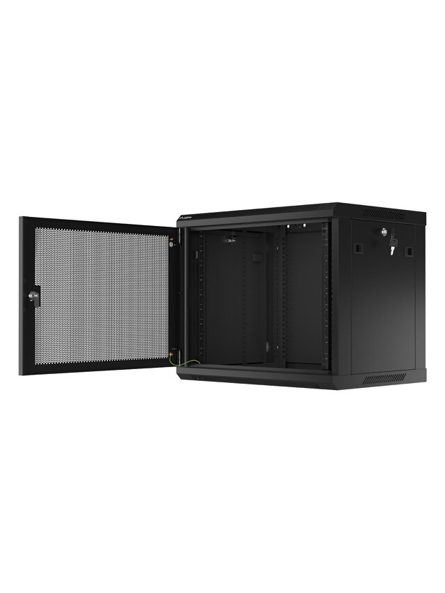 Lanberg | Rack cabinet 19" wall-mount 9U/600x450 with perforated door (flat pack) | WF01-6409-23B | Black 4