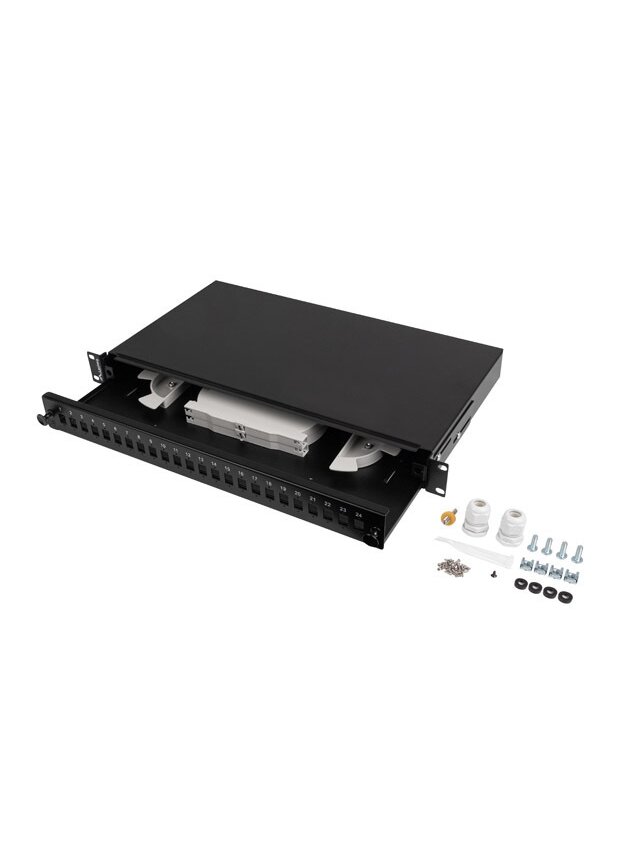 Lanberg Rackmount 19" 1U Fiber Patch panel 24xSC Simplex/24XLC Duplex Black with Accessories | FOP1-24SS-LDB Lanberg Rackmount 19" 1U Fiber Patch panel 24xSC Simplex/24XLC Duplex Black with Accessories | FOP1-24SS-LDB