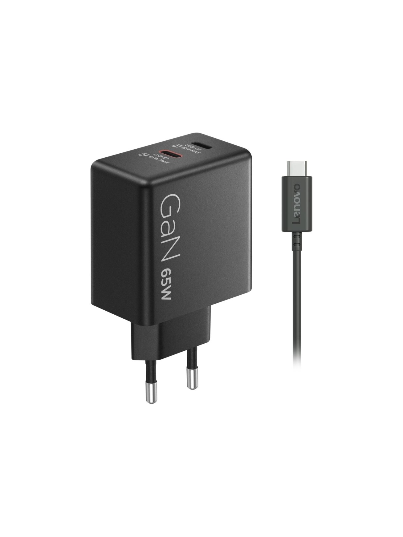Lenovo Dual USB-C 65W GaN Charger - EU | USB-C | Charger Lenovo Dual USB-C 65W GaN Charger - EU | USB-C | Charger