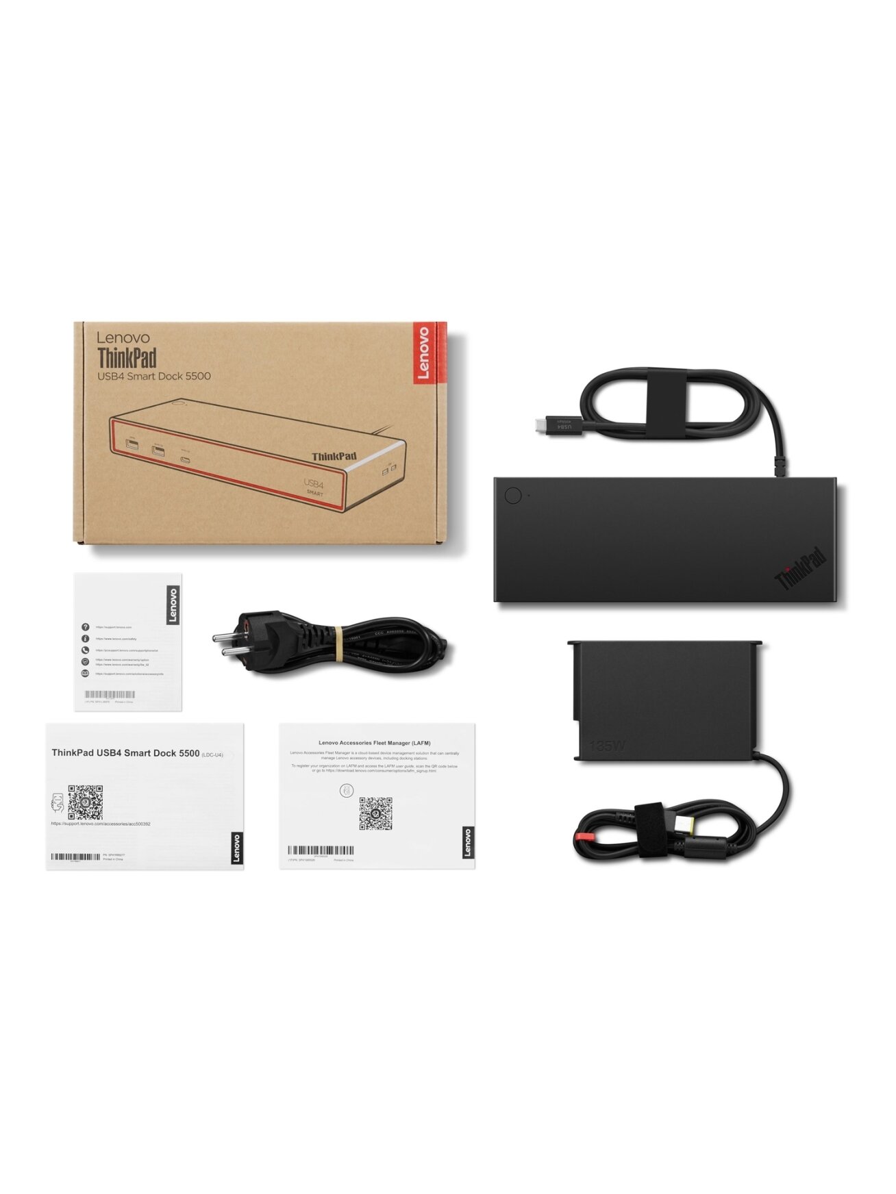 Lenovo ThinkPad USB4 Smart Dock 5500 (with 135W Adapter) | DisplayPorts quantity 2 | HDMI ports quantity 1 | 100 W 9