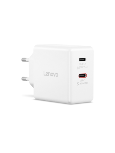 Lenovo Dual USB-C 65W GaN Charger | USB-C | 65 W | Charger
