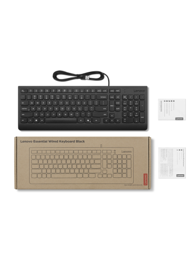 Lenovo Essential | Keyboard | Wired | Nordic | Black