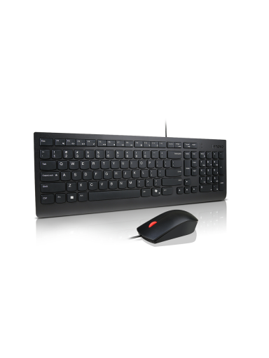 Lenovo Essential Wired Combo Keyboard and Mouse | Keyboard and Mouse Set | Wired | Mouse included | Nordic | Black