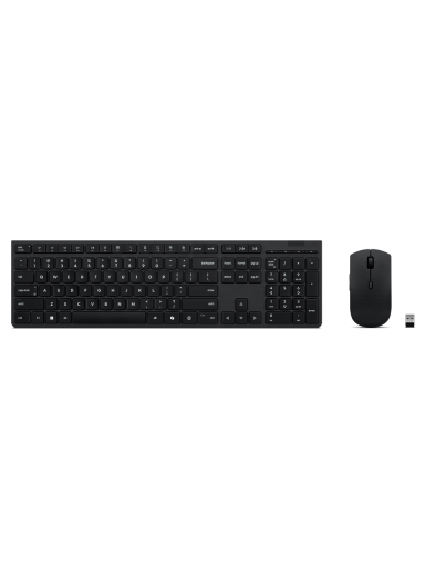 Lenovo Professional Wireless Rechargeable Combo Keyboard and Mouse | Keyboard and Mouse Set | Wireless | Mouse included | Bluetooth | US English | Rechargeable professional | Grey