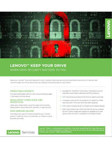 Lenovo | Warranty | 3Y Keep Your Drive | 3 year(s) Lenovo | Warranty | 3Y Keep Your Drive | 3 year(s)