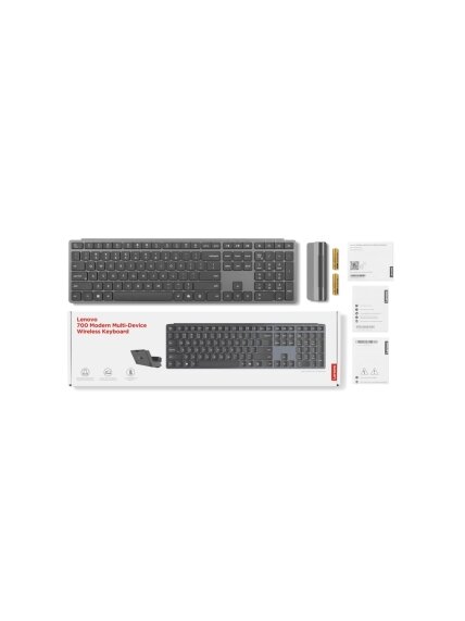Lenovo | 700 Modern Multi-Device | Keyboard | Wireless | Lithuanian | Bluetooth | Luna Grey 1 Lenovo | 700 Modern Multi-Device | Keyboard | Wireless | Lithuanian | Bluetooth | Luna Grey 1