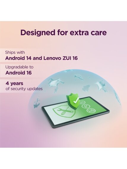 Lenovo Tab Wi-Fi (w/o power adapter) | ZAEH0167SE | 10.1 " | Luna Grey | IPS | 1920 x 1200 pixels | MediaTek | Helio G85 | 4 GB | Soldered LPDDR4x | 64 GB | Wi-Fi | Front camera | 5 MP | Rear camera | 8 MP | Bluetooth | 5.3 | Android | 14 (Android 15 & 16 12 Lenovo Tab Wi-Fi (w/o power adapter) | ZAEH0167SE | 10.1 " | Luna Grey | IPS | 1920 x 1200 pixels | MediaTek | Helio G85 | 4 GB | Soldered LPDDR4x | 64 GB | Wi-Fi | Front camera | 5 MP | Rear camera | 8 MP | Bluetooth | 5.3 | Android | 14 (Android 15 & 16 12