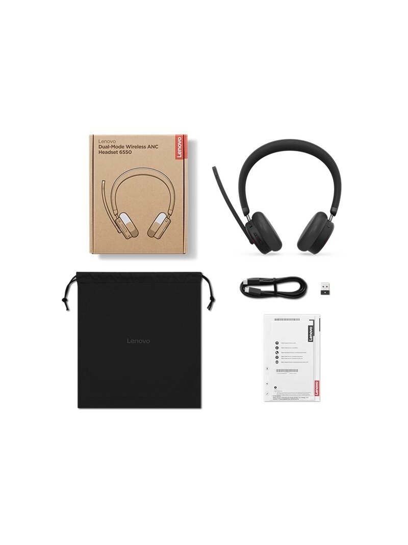 Lenovo Dual-Mode Wireless ANC Headset 6550 (USB-A, Teams) | 4XD1S19777 | Built-in microphone | Bluetooth | Black 11 Lenovo Dual-Mode Wireless ANC Headset 6550 (USB-A, Teams) | 4XD1S19777 | Built-in microphone | Bluetooth | Black 11