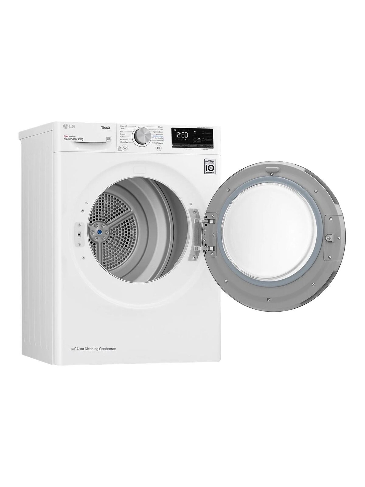 LG | Dryer Machine | RH80V3AV6N | Energy efficiency class D | Front loading | 8 kg | LED | Depth 69 cm | Wi-Fi | White 6