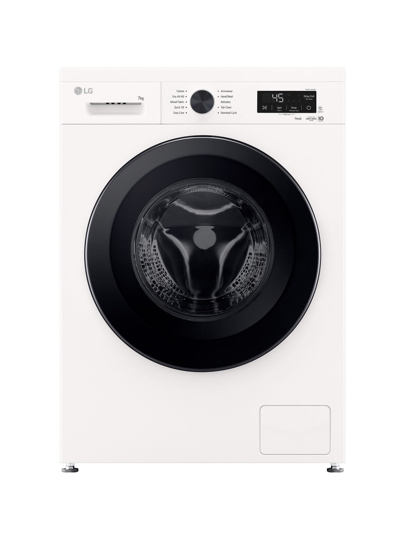 LG F2X10S7NWK | Washing Machine | Energy efficiency class A | Front loading | Washing capacity 7 kg | 1200 RPM | Depth 44 cm | Width 60 cm | Display | LED | Steam function | Essence White (Glossy) | Wi-Fi 2