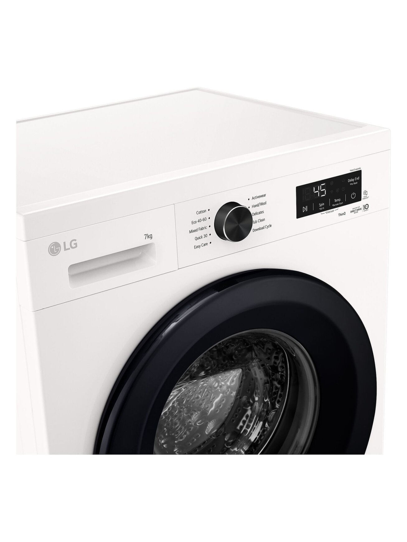 LG F2X10S7NWK | Washing Machine | Energy efficiency class A | Front loading | Washing capacity 7 kg | 1200 RPM | Depth 44 cm | Width 60 cm | Display | LED | Steam function | Essence White (Glossy) | Wi-Fi 4
