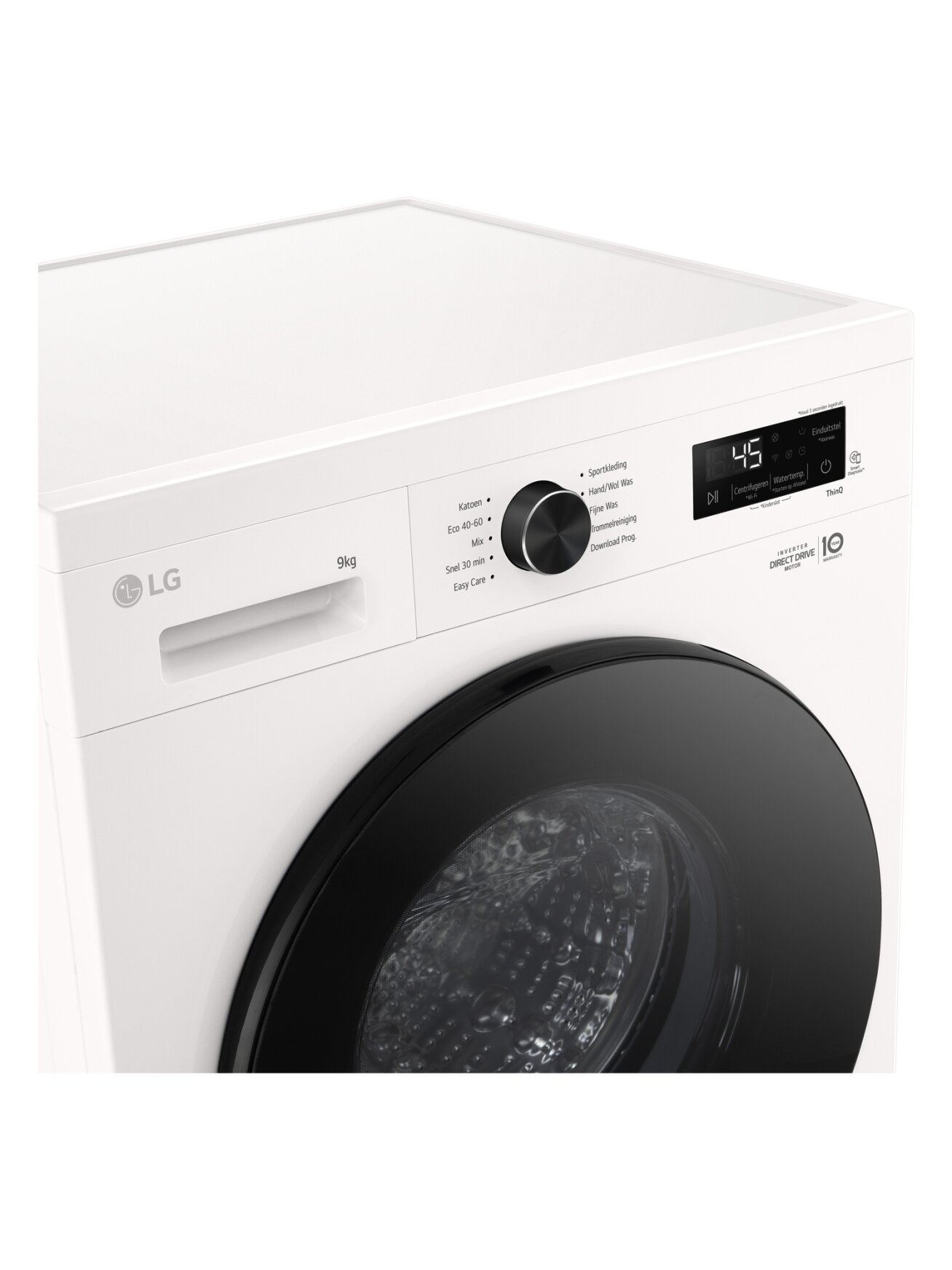 LG Washing machine | F4X1009NWB | Energy efficiency class A | Front loading | Washing capacity 9 kg | 1400 RPM | Depth 55 cm | Width 60 cm | Display | LED | Steam function | Direct drive | Wi-Fi | White 3 LG Washing machine | F4X1009NWB | Energy efficiency class A | Front loading | Washing capacity 9 kg | 1400 RPM | Depth 55 cm | Width 60 cm | Display | LED | Steam function | Direct drive | Wi-Fi | White 3