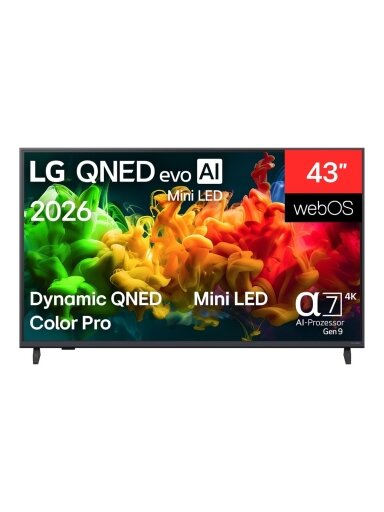 LG QNED 4K evo AI Mini LED TV | 43QNED8EB3F | 43 | Smart TV | webOS | UHD | Black LG QNED 4K evo AI Mini LED TV | 43QNED8EB3F | 43 | Smart TV | webOS | UHD | Black