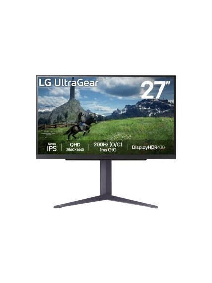 LG | 27GS85Q-B | 27 " | IPS | QHD | 16:9 | 180 Hz | 1 ms | 2560 x 1440 pixels | 400 cd/m² | HDMI ports quantity 2