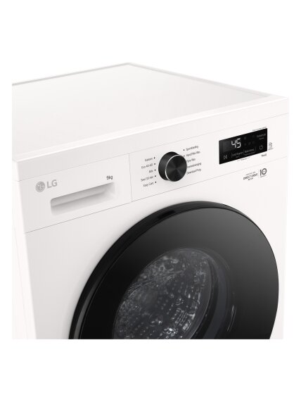 LG Washing machine | F4X1009NWB | Energy efficiency class A | Front loading | Washing capacity 9 kg | 1400 RPM | Depth 55 cm | Width 60 cm | Display | LED | Steam function | Direct drive | Wi-Fi | White 3 LG Washing machine | F4X1009NWB | Energy efficiency class A | Front loading | Washing capacity 9 kg | 1400 RPM | Depth 55 cm | Width 60 cm | Display | LED | Steam function | Direct drive | Wi-Fi | White 3