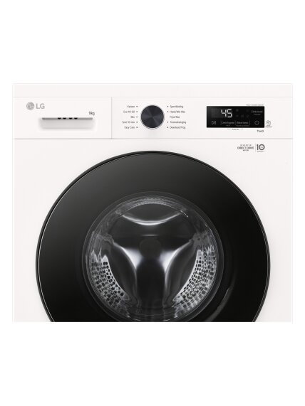 LG Washing machine | F4X1009NWB | Energy efficiency class A | Front loading | Washing capacity 9 kg | 1400 RPM | Depth 55 cm | Width 60 cm | Display | LED | Steam function | Direct drive | Wi-Fi | White 5 LG Washing machine | F4X1009NWB | Energy efficiency class A | Front loading | Washing capacity 9 kg | 1400 RPM | Depth 55 cm | Width 60 cm | Display | LED | Steam function | Direct drive | Wi-Fi | White 5