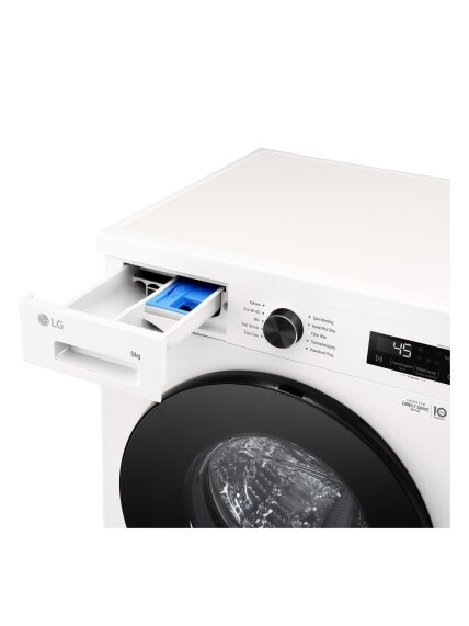 LG Washing machine | F4X1009NWB | Energy efficiency class A | Front loading | Washing capacity 9 kg | 1400 RPM | Depth 55 cm | Width 60 cm | Display | LED | Steam function | Direct drive | Wi-Fi | White 6 LG Washing machine | F4X1009NWB | Energy efficiency class A | Front loading | Washing capacity 9 kg | 1400 RPM | Depth 55 cm | Width 60 cm | Display | LED | Steam function | Direct drive | Wi-Fi | White 6