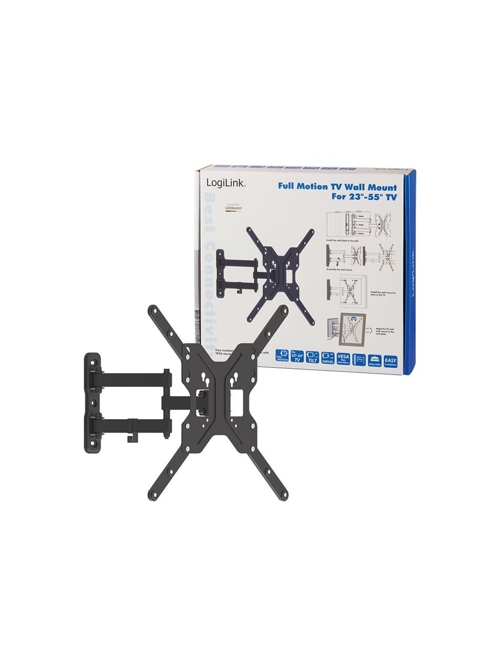 Logilink BP0016 TV Wall mount, 23"-55", tilt +15°-15°,swievel +-90°, 395mm | Logilink Logilink BP0016 TV Wall mount, 23"-55", tilt +15°-15°,swievel +-90°, 395mm | Logilink