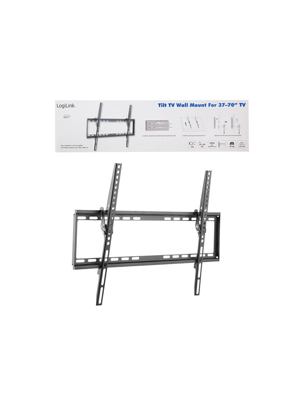 Logilink BP0039 TV Wall mount, 37"-70"", tilt, small | Logilink | Wall Mount | BP0039 | 37-70 " | Maximum weight (capacity) 35 kg | Black