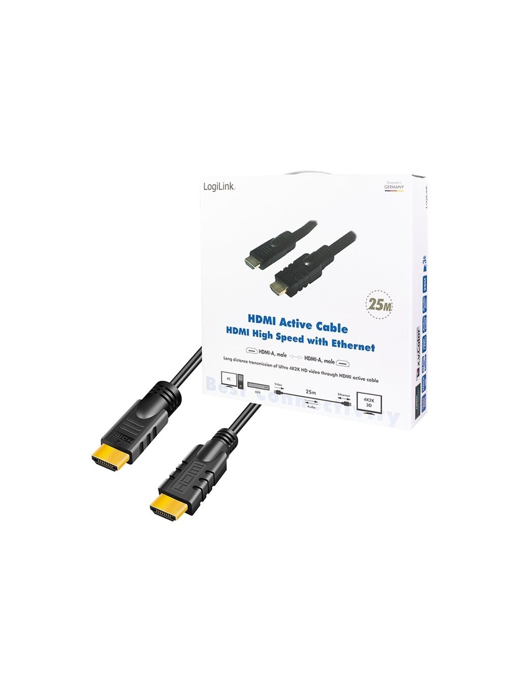Logilink CHA0025 HDMI Cable, Active, M/M, 25m, black | Logilink | CHA0025 HDMI Cable, Active, M/M | HDMI to HDMI | 25 m 4 Logilink CHA0025 HDMI Cable, Active, M/M, 25m, black | Logilink | CHA0025 HDMI Cable, Active, M/M | HDMI to HDMI | 25 m 4