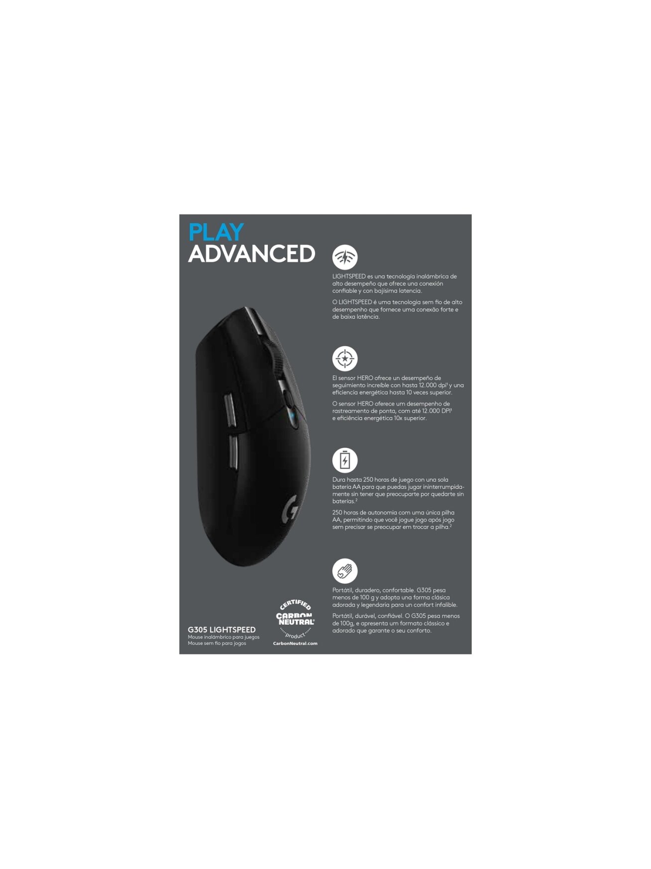 Logitech Mouse G305 black 910-005283 | Logitech 9 Logitech Mouse G305 black 910-005283 | Logitech 9