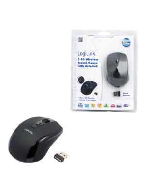 Logilink | Maus optisch Funk 2.4 GHz | wireless | 2.4GH wireless mini mouse with autolink | Black 3 Logilink | Maus optisch Funk 2.4 GHz | wireless | 2.4GH wireless mini mouse with autolink | Black 3