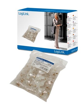Logilink | MP0002 | CAT5e Modular PlugSuitable for 8P8C Round CablePlug unshieldedGold-plated contacts | Transparent 2