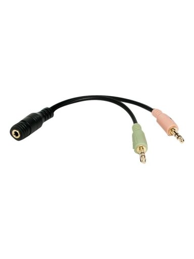 Logilink | Audio Adapter 3.5 Stereo 4-Pin Female to 2 x 3.5 Stereo Male | 4-pin 3.5 mm stereo jack | 2 x 3-pin stereo female socket Logilink | Audio Adapter 3.5 Stereo 4-Pin Female to 2 x 3.5 Stereo Male | 4-pin 3.5 mm stereo jack | 2 x 3-pin stereo female socket