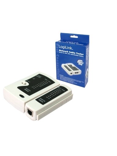 Logilink | Cable tester for RJ11, RJ12 and RJ45 with remote unit