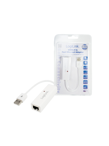 Logilink | Fast Ethernet USB 2.0 to RJ45 Adapter: | 0.115 m | White | USB-A to RJ45 Logilink | Fast Ethernet USB 2.0 to RJ45 Adapter: | 0.115 m | White | USB-A to RJ45