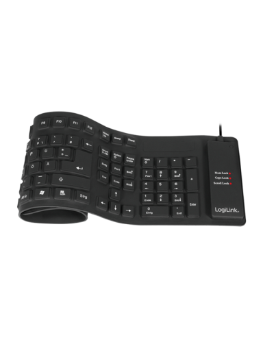 Logilink | Flexible waterproof Keyboard USB + PS/2 | ID0019A | Flexible keyboard | Wired | DE | Black