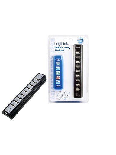 Logilink | USB 2.0 Hub-10 port whit power adapter