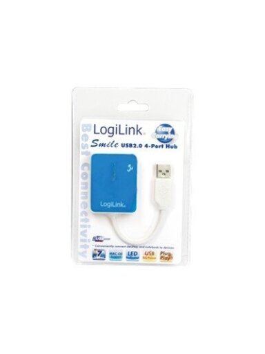 Logilink | USB 2.0 Hub 4-Port, Smile, Blue Logilink | USB 2.0 Hub 4-Port, Smile, Blue