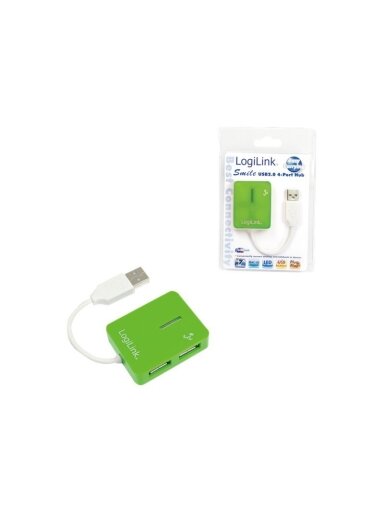 Logilink | USB 2.0 Hub 4-Port, Smile, Green Logilink | USB 2.0 Hub 4-Port, Smile, Green