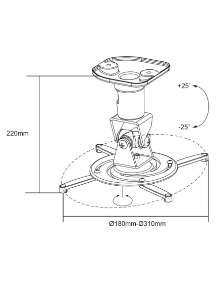 Logilink BP0003 Projector mount, ceiling, universal, 220 mm, white | Logilink 3