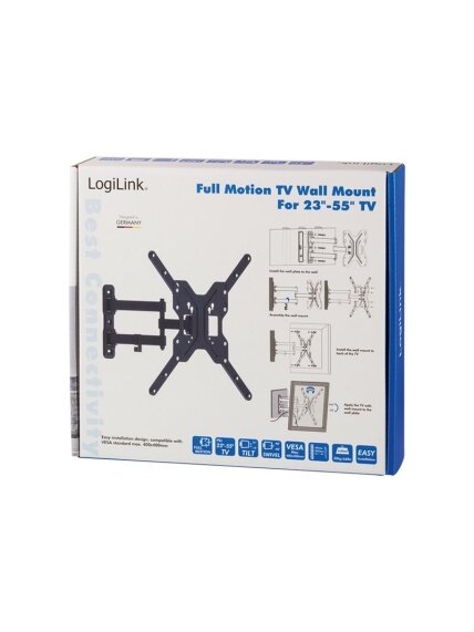 Logilink BP0016 TV Wall mount, 23"-55", tilt +15°-15°,swievel +-90°, 395mm | Logilink 2 Logilink BP0016 TV Wall mount, 23"-55", tilt +15°-15°,swievel +-90°, 395mm | Logilink 2