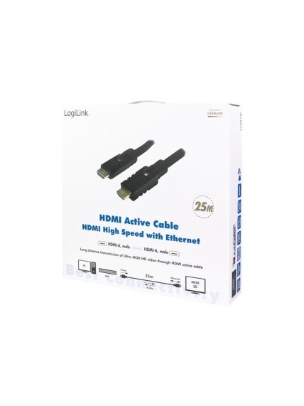 Logilink CHA0025 HDMI Cable, Active, M/M, 25m, black | Logilink | CHA0025 HDMI Cable, Active, M/M | HDMI to HDMI | 25 m 5 Logilink CHA0025 HDMI Cable, Active, M/M, 25m, black | Logilink | CHA0025 HDMI Cable, Active, M/M | HDMI to HDMI | 25 m 5