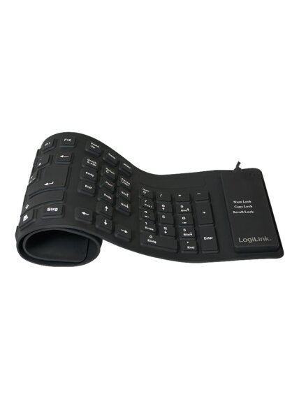 Logilink | Flexible waterproof Keyboard USB + PS/2 | ID0019A | Flexible keyboard | Wired | DE | Black Logilink | Flexible waterproof Keyboard USB + PS/2 | ID0019A | Flexible keyboard | Wired | DE | Black