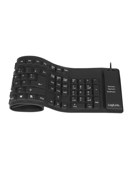 Logilink | Flexible waterproof Keyboard USB + PS/2 | ID0019A | Flexible keyboard | Wired | DE | Black 1 Logilink | Flexible waterproof Keyboard USB + PS/2 | ID0019A | Flexible keyboard | Wired | DE | Black 1